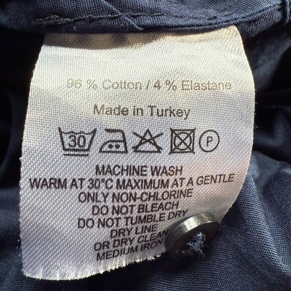 Cuyana Size S Navy Blue Poplin 3/4 Sleeves Collared Tunic Mini Shirt Dress - Picture 8 of 16